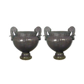 Egyptian Bronze Planter Urn Pair