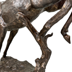 Jumping Fawn Bronze Statue