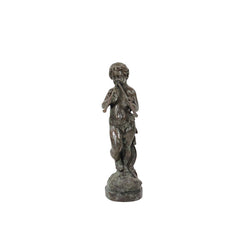 Putto with Panpipes Bronze Fountain Statue