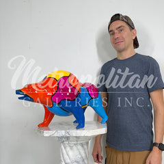 ColorSplash Jigsaw Bear Bronze Statue