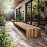 Tide Slat Solid Wood Outdoor Bench