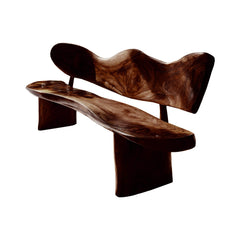 Verdura Crest Handcrafted Solid Wood Outdoor Bench