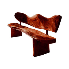 Verdura Crest Handcrafted Solid Wood Outdoor Bench