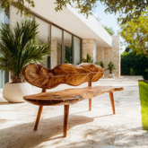 Verdura Leafform Handcrafted Outdoor Bench