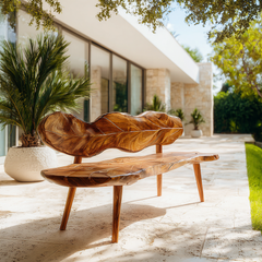 Verdura Leafform Handcrafted Outdoor Bench