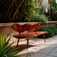 Verdura Leafform Handcrafted Outdoor Bench