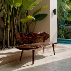 Verdura Leafform Handcrafted Outdoor Bench