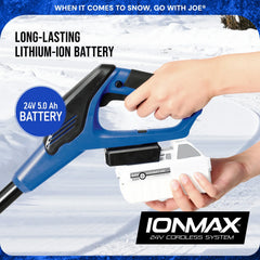 24V Cordless Snow Shovel Kit, Driveway Winter Snow Removal, Blue, 24V-SS13-XR