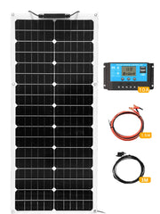 12V Flexible Solar Panel Kit Monocrystalline Solar Cell 50W 100W 120W 240W PV for Home RV & Boat Solar Power China Drop Shipping