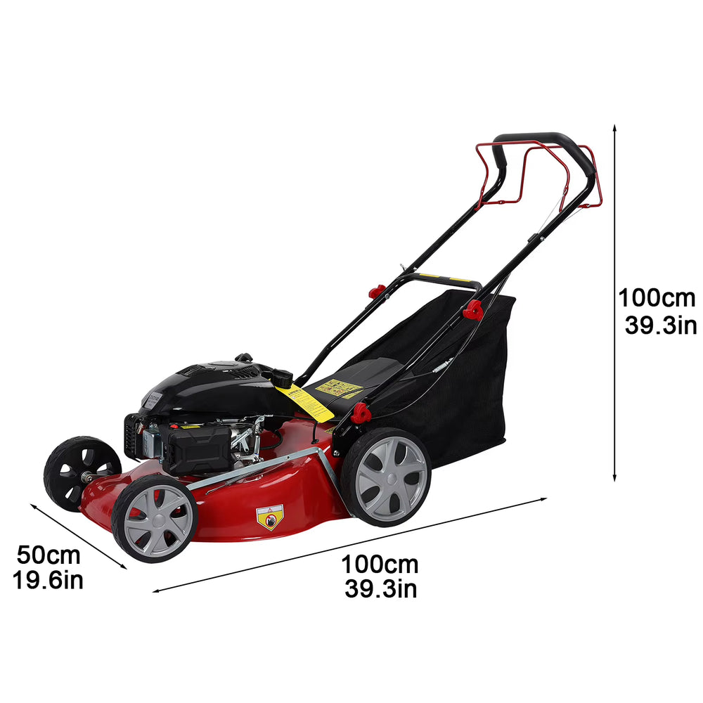 Self Propelled Lawn Mower, 141 Cc Gas Engine Lawn Mower, Push Lawn Mower with 50L Grass Tank