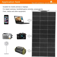 Solar Panel 300W 400W 200W 100W Flexible Monocrystalline Solar Cell Photovoltaic Solar Panels Kit 12V Battery Charger