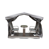 Alora 4-Seat Outdoor Aluminum Patio Swing Glider Bench With Canopy (SAK41726)