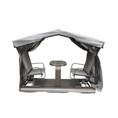 Alora 4-Seat Outdoor Aluminum Patio Swing Glider Bench With Canopy (SAK41726)