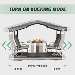 Alora 4-Seat Outdoor Aluminum Patio Swing Glider Bench With Canopy (SAK41726)