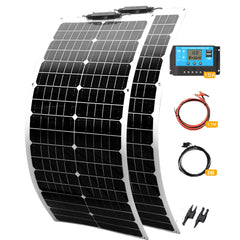 12V Flexible Solar Panel Kit Monocrystalline Solar Cell 50W 100W 120W 240W PV for Home RV & Boat Solar Power China Drop Shipping