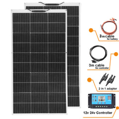 Solar Panel 300W 400W 200W 100W Flexible Monocrystalline Solar Cell Photovoltaic Solar Panels Kit 12V Battery Charger
