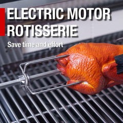 Castelle Flame Granite Outdoor BBQ Kitchen Island With 43-Inch 6-Burner Gas Grill, Rotisserie Kit, Cabinets, And Sink (SAK73518)