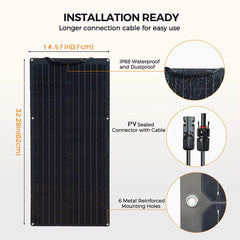 12V Flexible Solar Panel Kit Monocrystalline Solar Cell 50W 100W 120W 240W PV for Home RV & Boat Solar Power China Drop Shipping