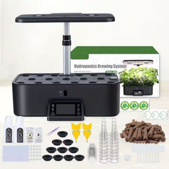 17 Pods Hydroponic Indoor Gardening System with Full Spectrum Grow Light, Smart LCD Control, Herb Planter, Black