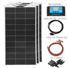 Solar Panel 300W 400W 200W 100W Flexible Monocrystalline Solar Cell Photovoltaic Solar Panels Kit 12V Battery Charger