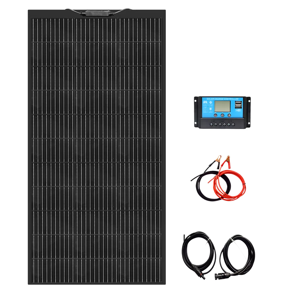 12V Flexible Solar Panel Kit Monocrystalline Solar Cell 50W 100W 120W 240W PV for Home RV & Boat Solar Power China Drop Shipping