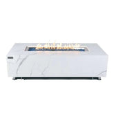 Elementi Plus Carrara Marble Pocelain Fire Table OFP121BW