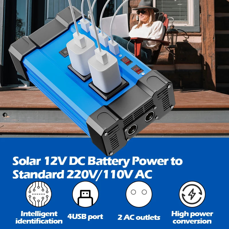 6000W Solar Panel System Kit : 110V/220V Output + 12V 24V Battery Charger & 6000W Inverter for Home/Rv/Camping (Complete System)