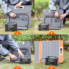 Flashfish 200W Solar Generator with 60W Solar Panel, Waterproof Backup Power Emergency Power Supply