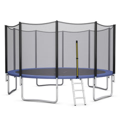 8/10/12/14/15/16 Feet Outdoor Trampoline Bounce Combo with Safety Closure Net Ladder-16 ft
