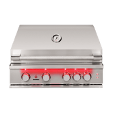 TrueFlame 32-Inch 4-Burner Built-In Grill with Rear Infrared Burner and Grill Lights