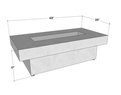 Toplina - Rectangular Concrete Fire Pit Table