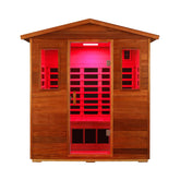 Luxury 3-Person Outdoor Mahogany Full Spectrum Ultra-Low EMF FAR Infrared Sauna With Chromotherapy And Bluetooth Speakers (SAK83460)