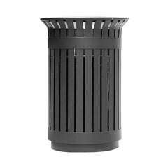Premium Heavy-Duty Extra Large Outdoor Commercial Metal Slat Garbage Trash Can (SAK48591)
