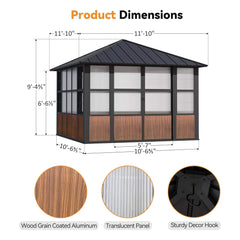 Alora Premium Hardtop Aluminum Sunroom Solarium With TV Mount And Sliding Doors (SAK60439)