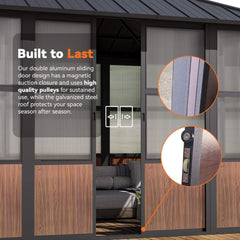 Alora Premium Hardtop Aluminum Sunroom Solarium With TV Mount And Sliding Doors (SAK60439)