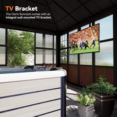 Alora Premium Hardtop Aluminum Sunroom Solarium With TV Mount And Sliding Doors (SAK60439)
