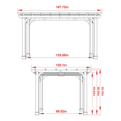 Alora Premium Outdoor Cedar Wood Pergola With Slatted Roof (SAK87024)