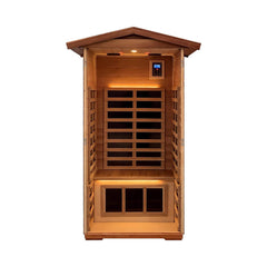 Premium 1-Person Outdoor Red Cedar Infrared Sauna With Low EMF, Chromotherapy And Bluetooth (SAK32783)