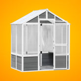 Outdoor Walk-In Polycarbonate Garden Greenhouse With Drain Holes, 4x6FT (SAK51873)