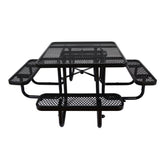 Large 46" Stylish Square Steel Picnic Table W/ Thermoplastic Coating & Umbrella Hole (SAK90547)