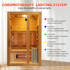 Rövia Luma 2-Person Indoor Hybrid Sauna Room With Infrared And 3.5KW Steam Heater (SAK83750)