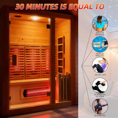 Rövia Luma 2-Person Indoor Hybrid Sauna Room With Infrared And 3.5KW Steam Heater (SAK83750)