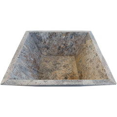 Silver Travertine Natural Stone Fire Pit