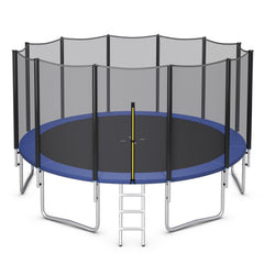 8/10/12/14/15/16 Feet Outdoor Trampoline Bounce Combo with Safety Closure Net Ladder-16 ft