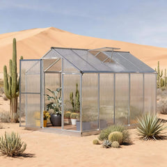 [06X10FT] Alora Large Walk-In Backyard Greenhouse W/ Rainwater Collection System And Roof Vent (SAK93581)