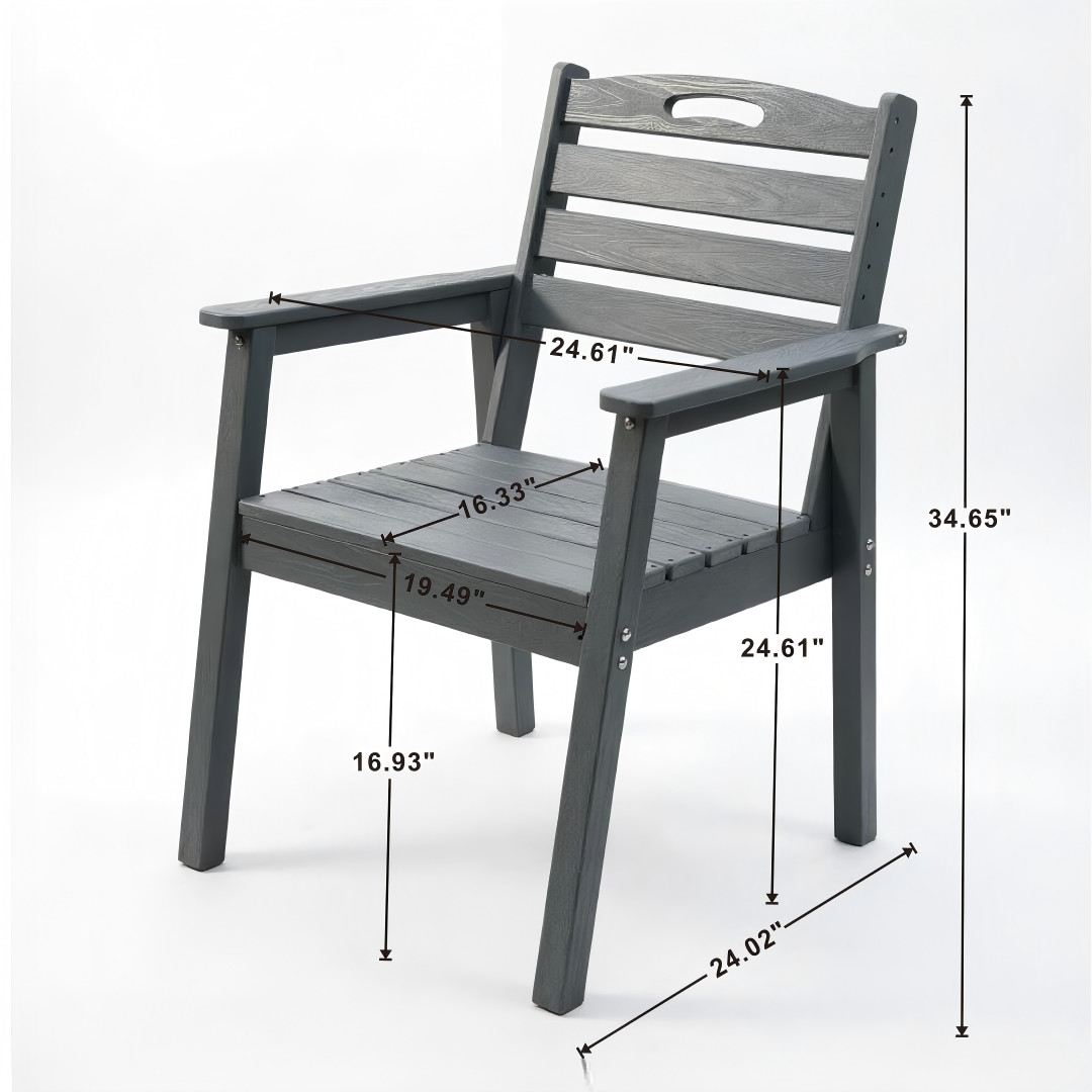 HDPE Outdoor Patio Dining Set with Table and Four Chairs