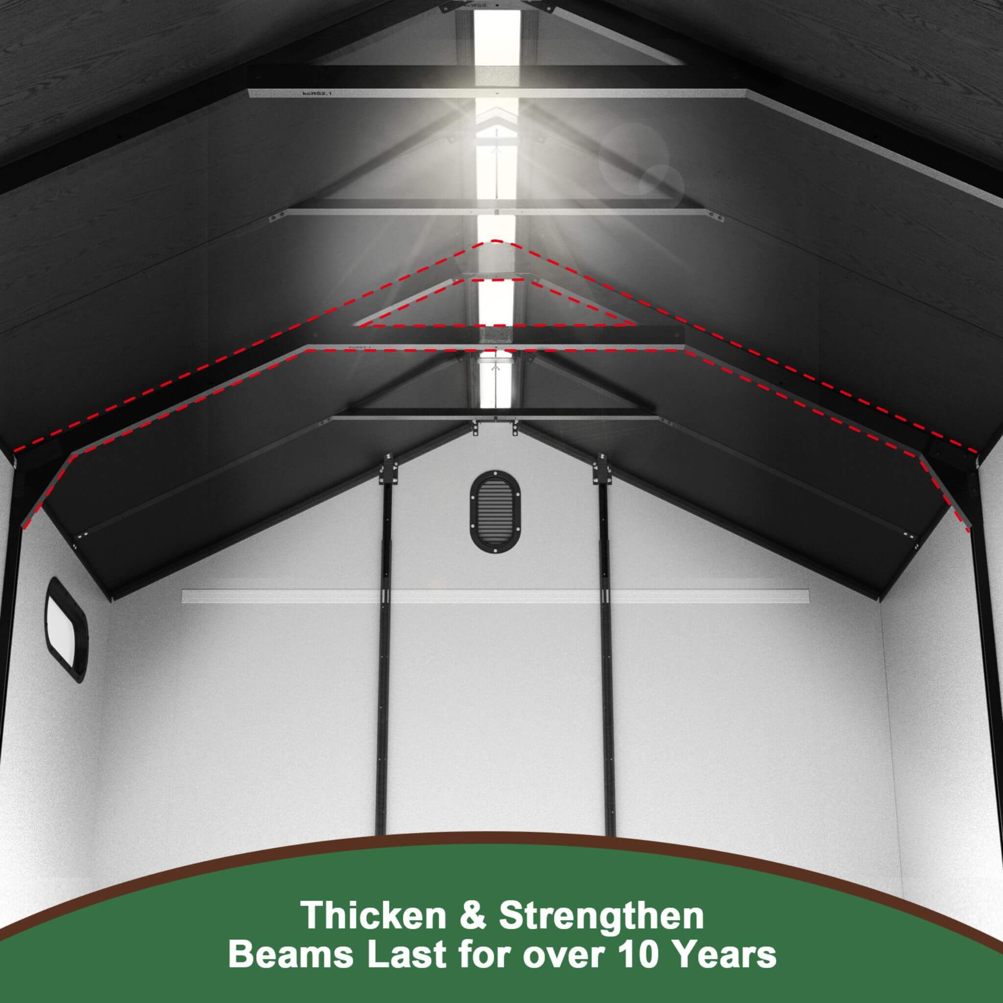 [08X12FT] Large Polypropylene Storage Shed With Reinforced Floor And Lockable Swing Doors (SAK07451)