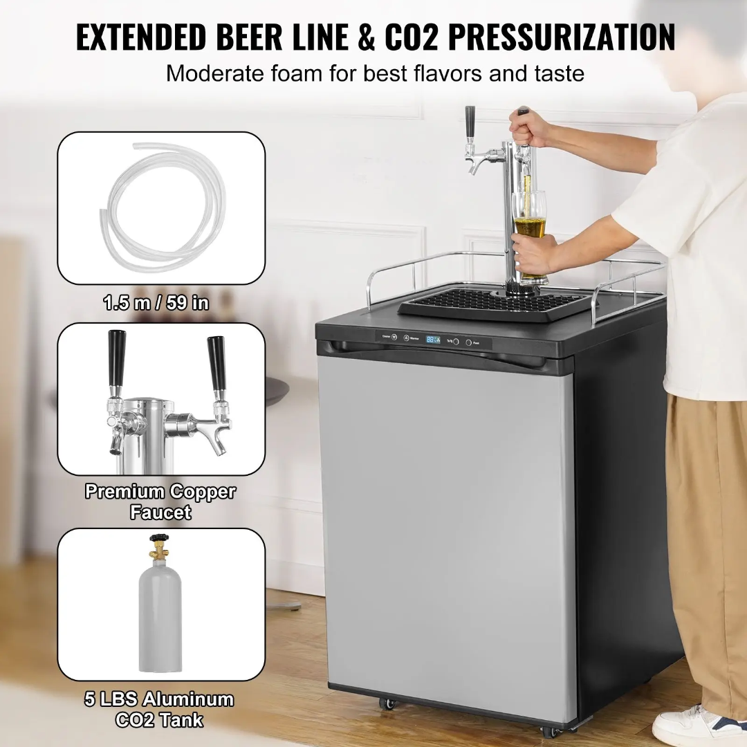 Kegerator With Dual Draft Dispensers US