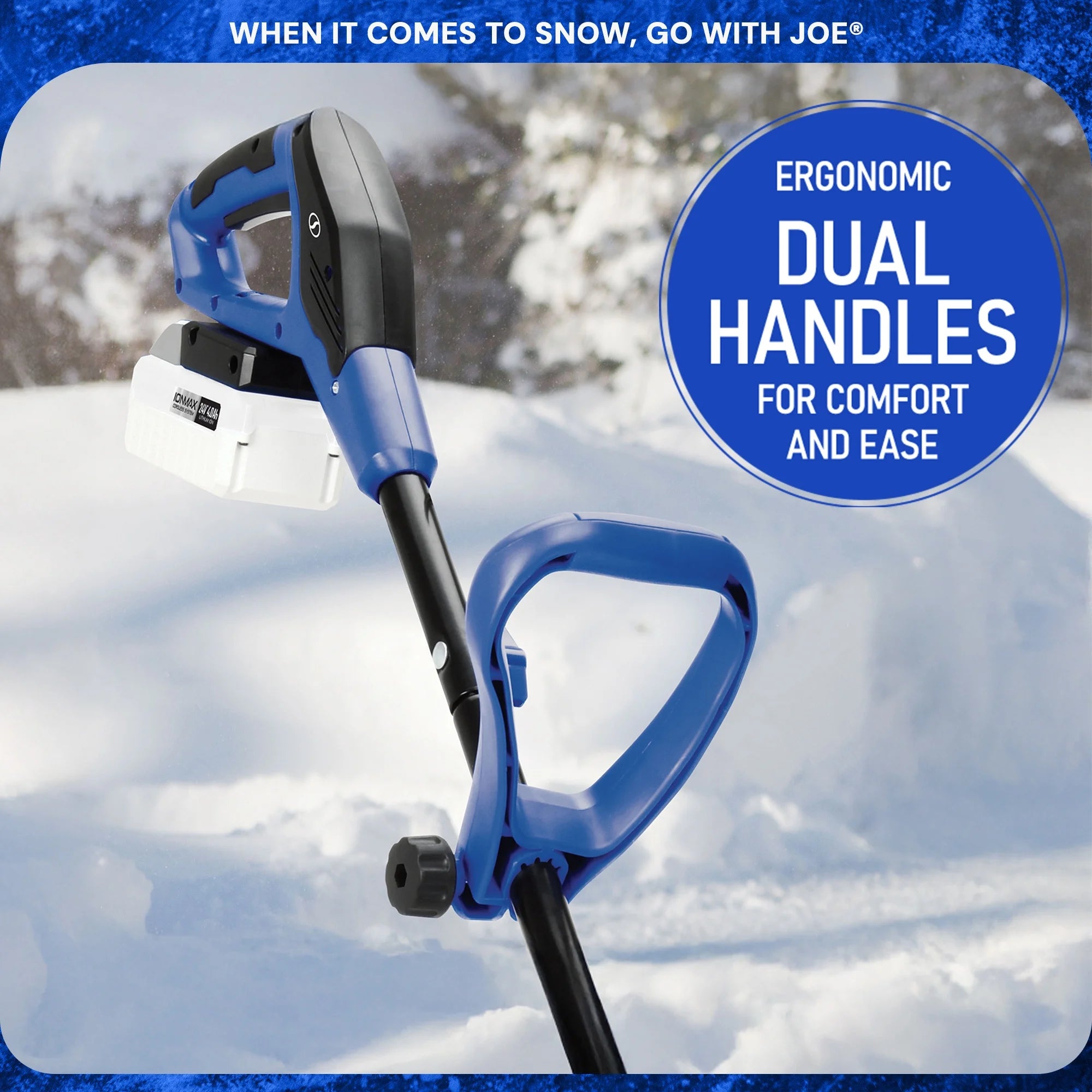 24V Cordless Snow Shovel Kit, Driveway Winter Snow Removal, Blue, 24V-SS13-XR