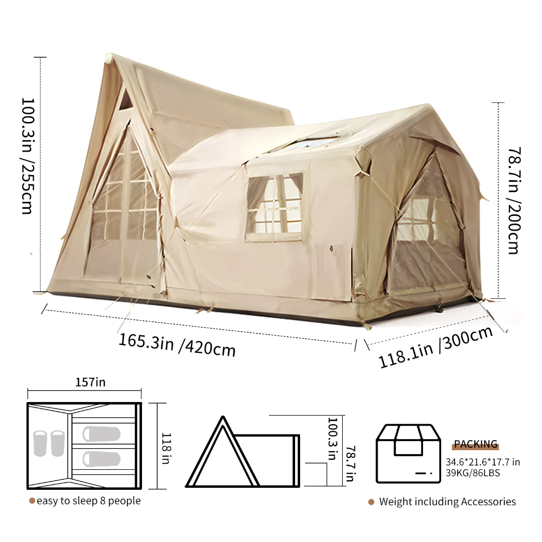 8 Person Tent Inflatable PE Material US